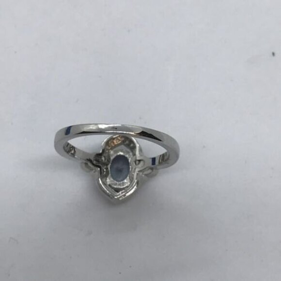 Sterling Silver Mystic Rainbow Ring Size 9 Stamped 925 Oval Center Clear Stones - Picture 3 of 14